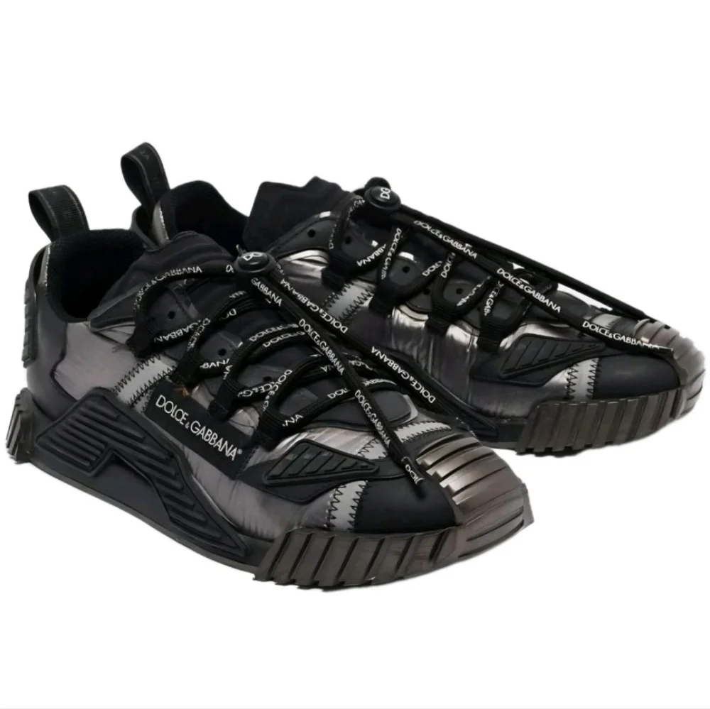 Dolce & GabbanaMen's Silver And Black Ns1 Sneakers EU 44 US Men's Size 11 - Picture 2 of 8